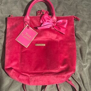 Hot pink Juicy couture clutch and backpack purse nwt